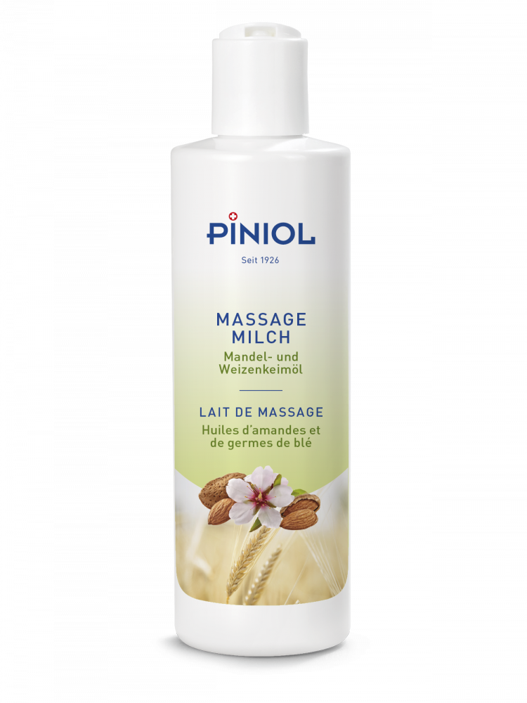 Massagemilch mit Mandel- und Weizenkeimöl ohne Paraffin