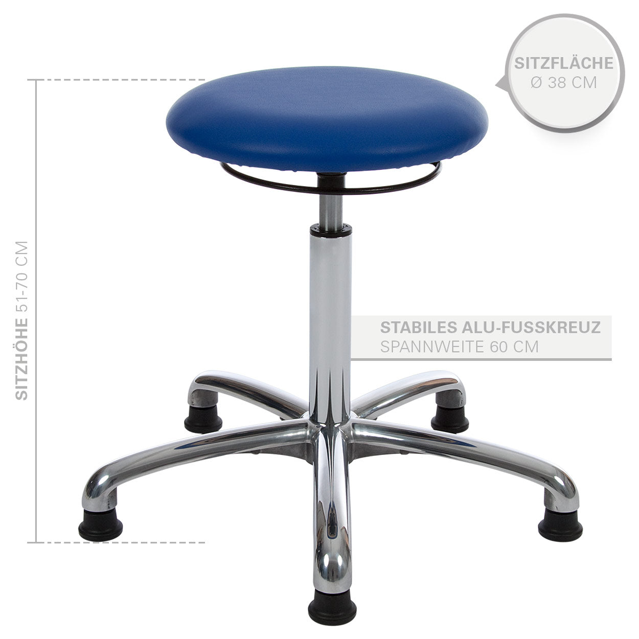 Drehhocker (Exklusiv) - mit Polster und Gleitern