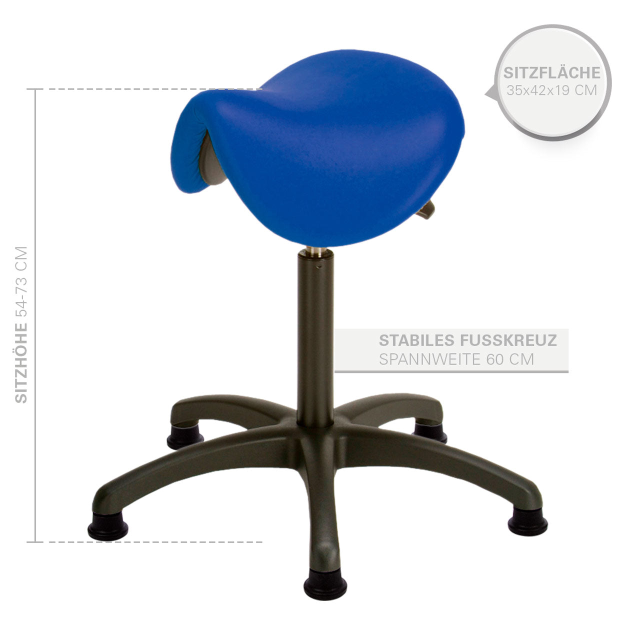 Sattelhocker mit Polster - Standard mit Gleitern