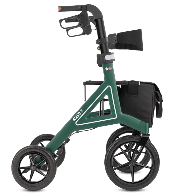 ALEVO X Rollator Moosgrün Seitenansicht