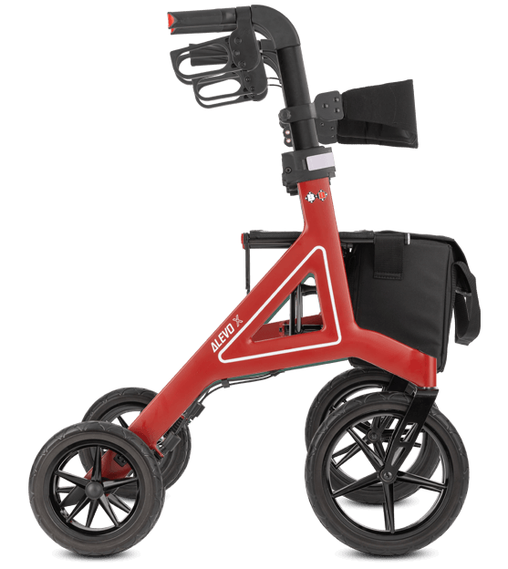 ALEVO X Rollator Rubinrot Seitenansicht