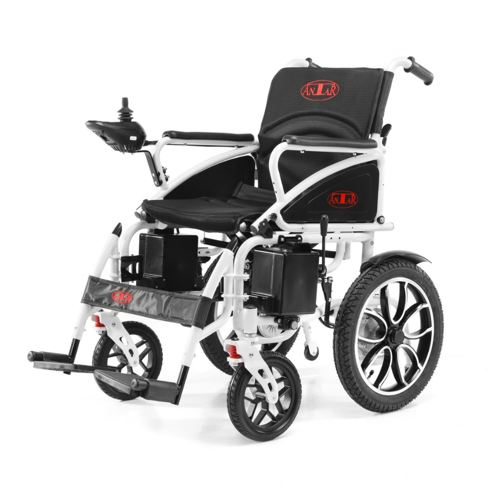 Antar Elektrorollstuhl AT52304 Facelift Weiss – Gesamtansicht faltbar