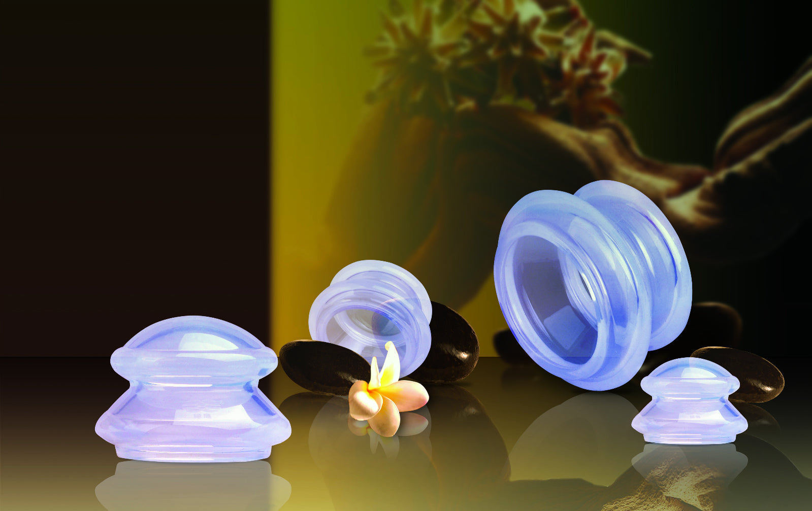 Silikon Schröpf Set in Blau