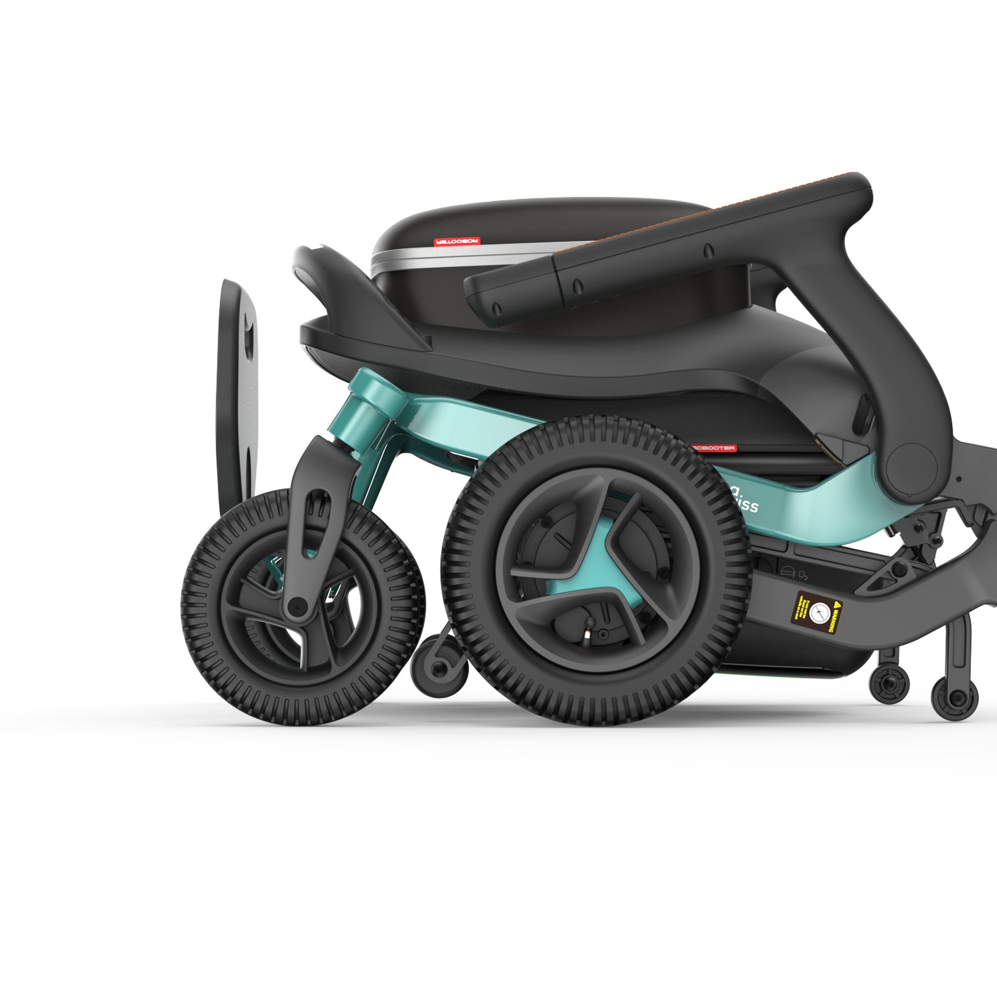 Elektrorollstuhl E40 Indoor zusammengeklappt von der Seite, kompakt für den Transport im Auto