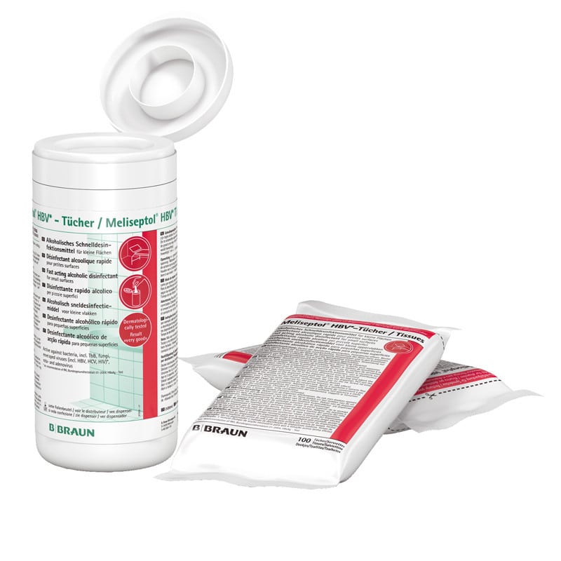 Desinfektionstücher Meliseptol HBV - Nachfüllpackung mit 100 Stück