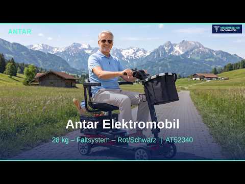 Antar Elektromobil AT52340 – faltbar, Rot/Schwarz, 28 kg