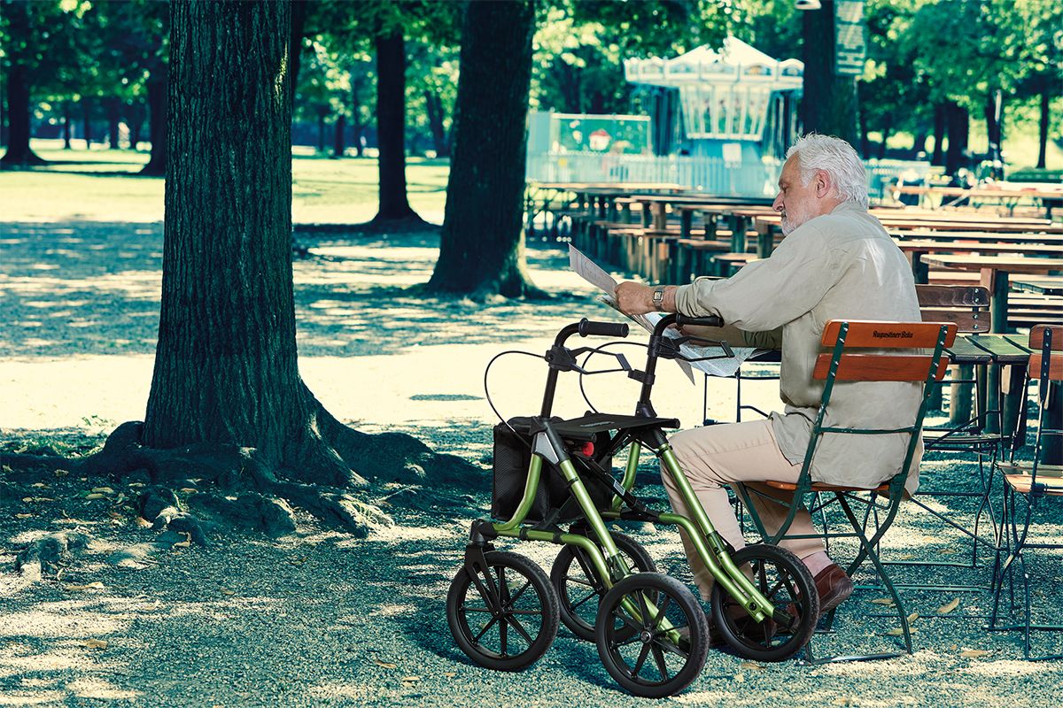 TAiMA XC PU-bereift Outdoor-Rollator