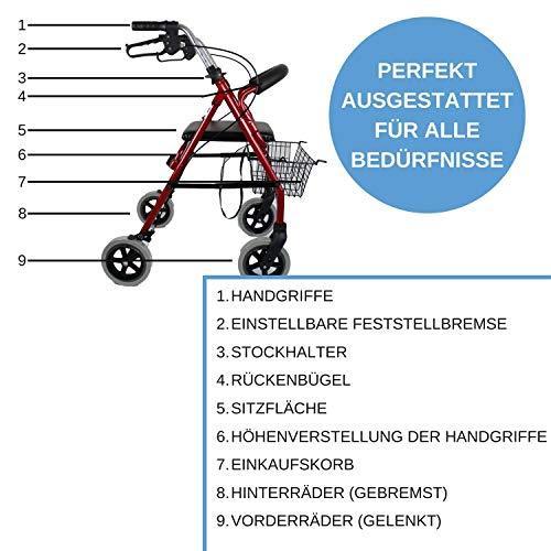 Trendmobil Rollator nur 6,7 kg - inkl. Korb und Stockhalterung