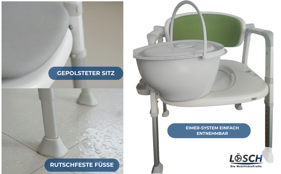 Toilettenstuhl Versa Belastbarkeit bis 136 kg