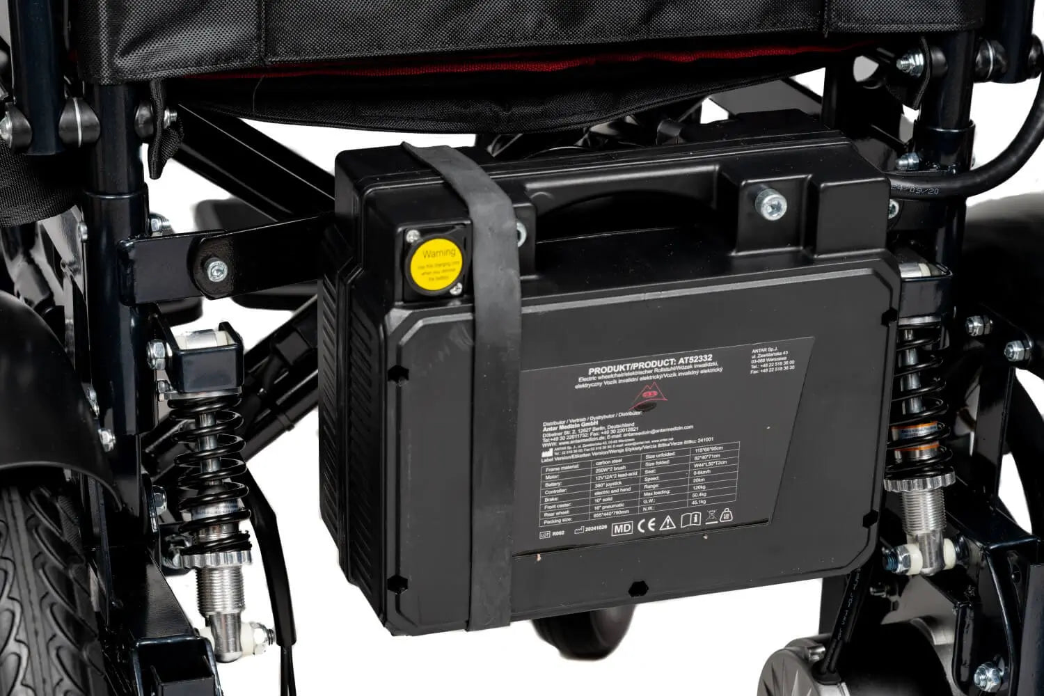 Antar elektrischer Rollstuhl Schwarz aus Carbonstahl - AT52332