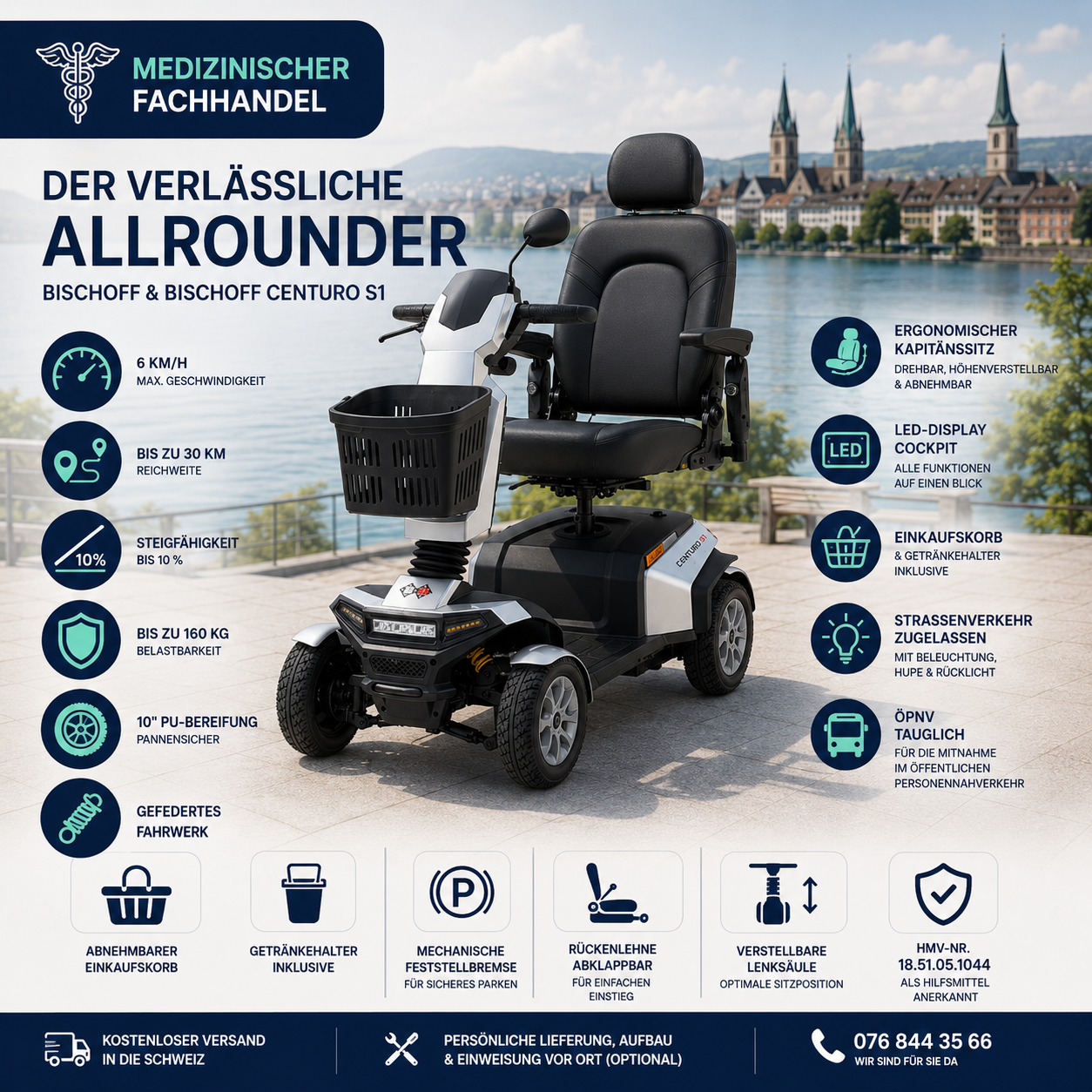 Bischoff & Bischoff Centuro S1 Elektromobil – 4-Rad, 6 km/h, 30 km | Ansicht 12