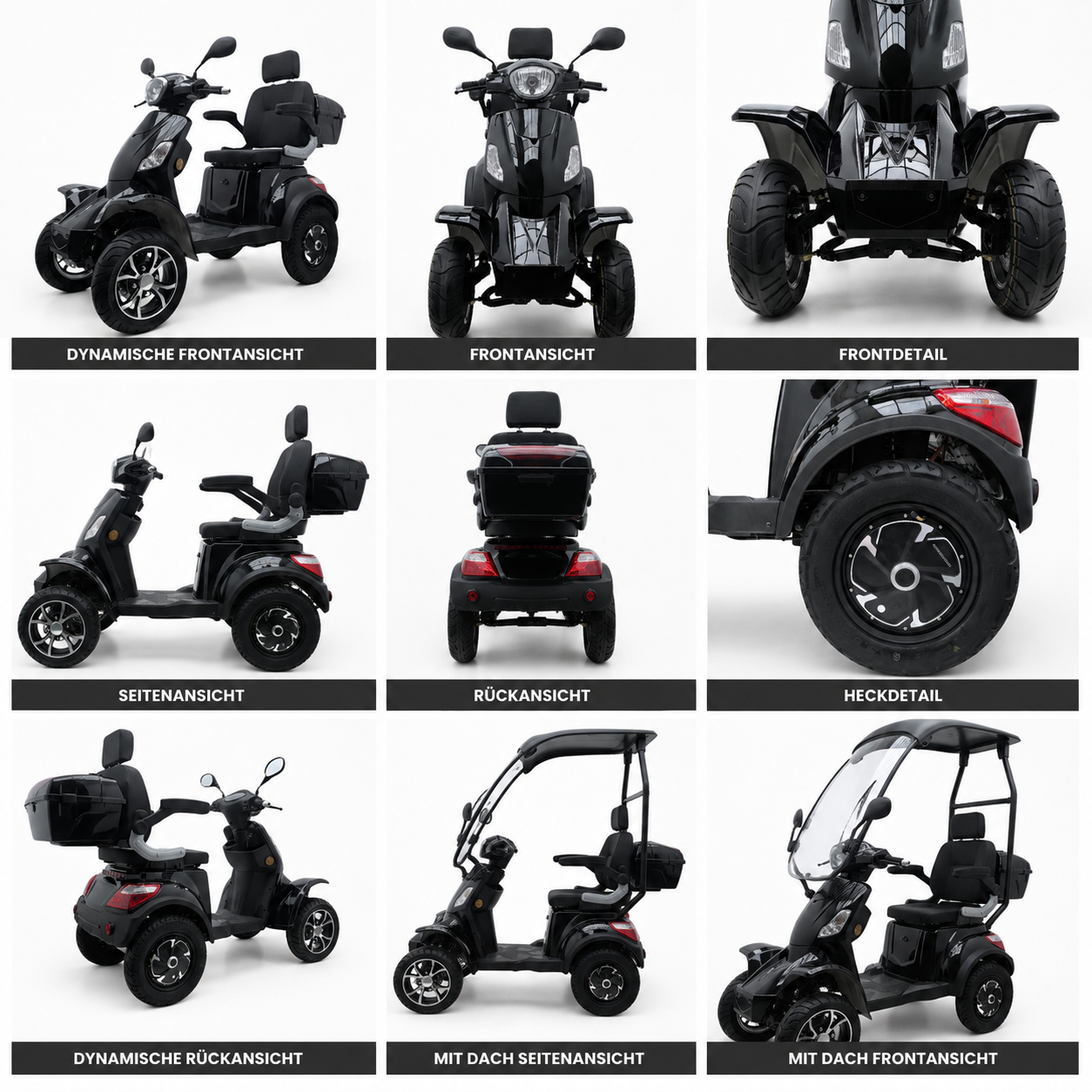 Véhicule électrique pour seniors Swiss Duo Noir – Double moteur