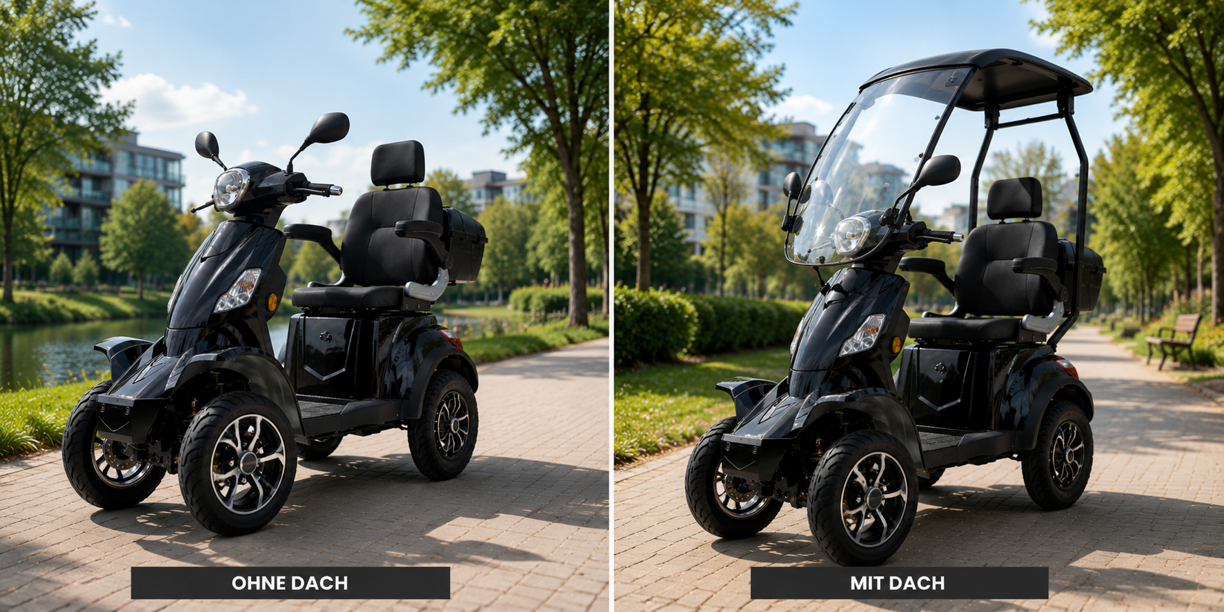 Véhicule électrique pour seniors Swiss Duo Noir – Double moteur
