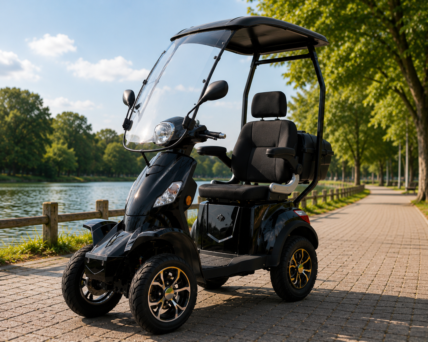 Véhicule électrique pour seniors Swiss Duo Noir – Double moteur