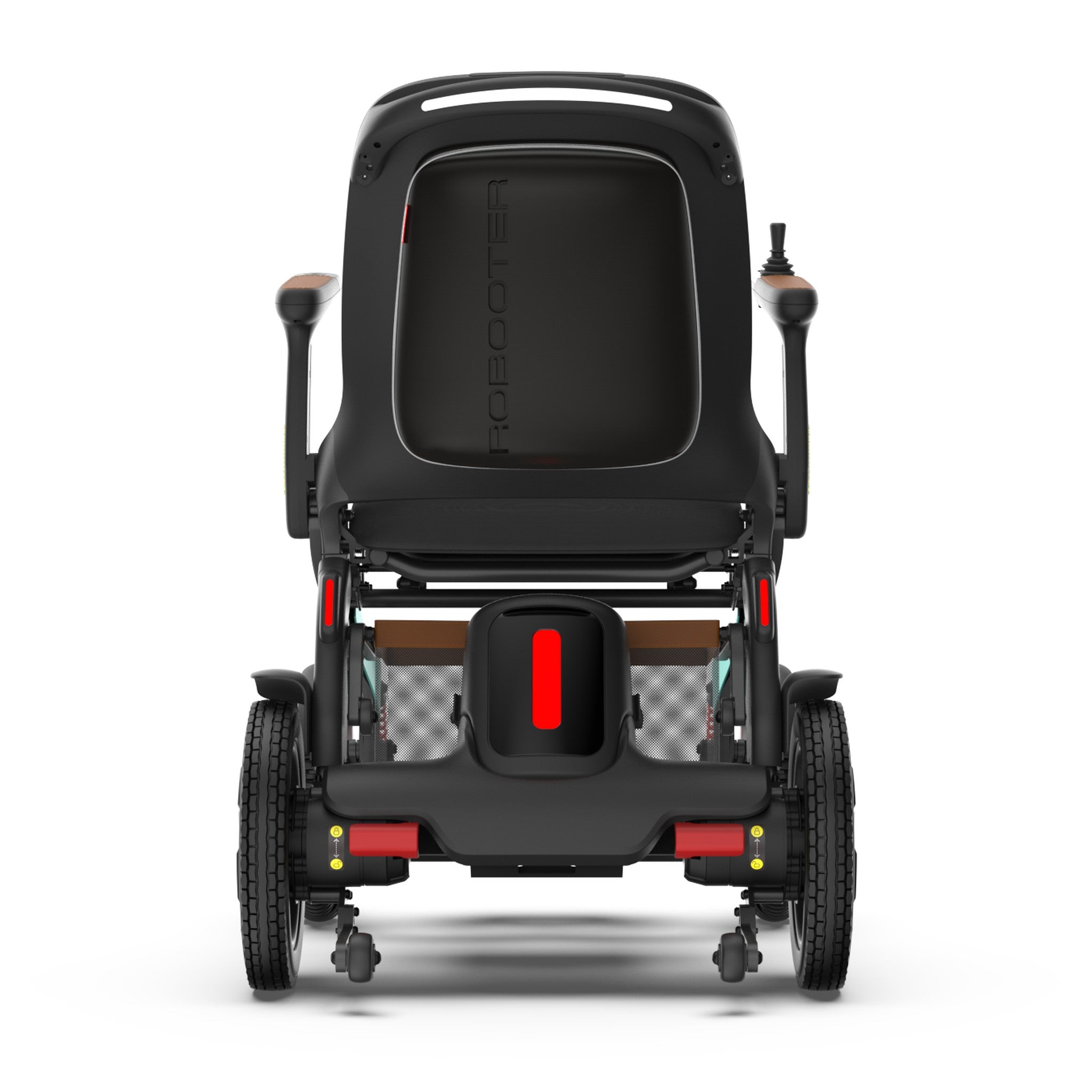 Elektrorollstuhl E60 Pro Outdoor von hinten mit integriertem Rücklicht