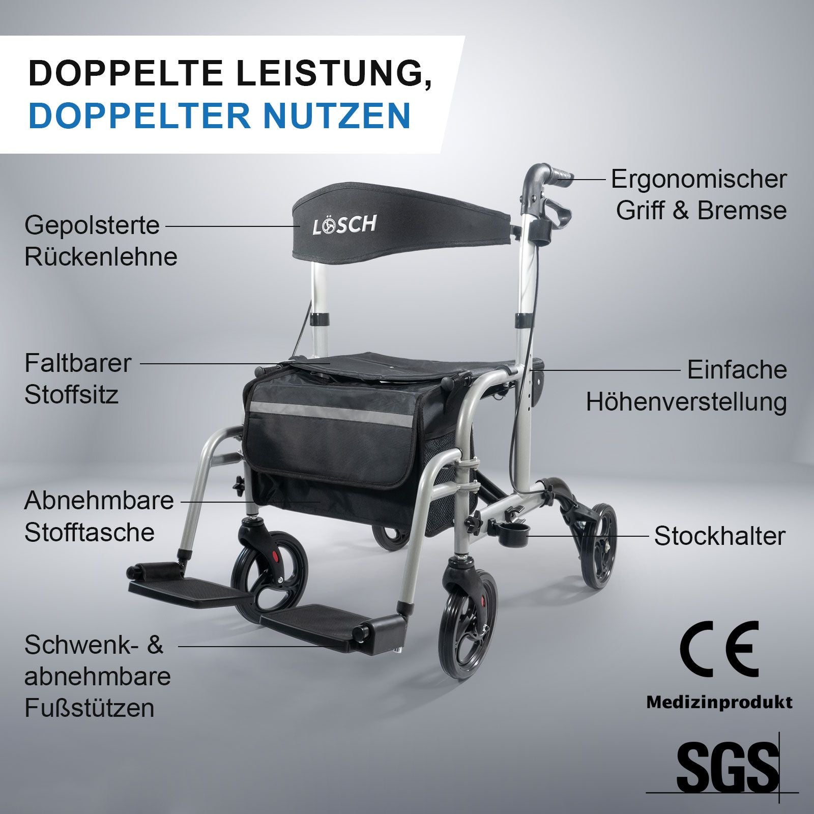 Rollator & Rollstuhl Twin 2in1