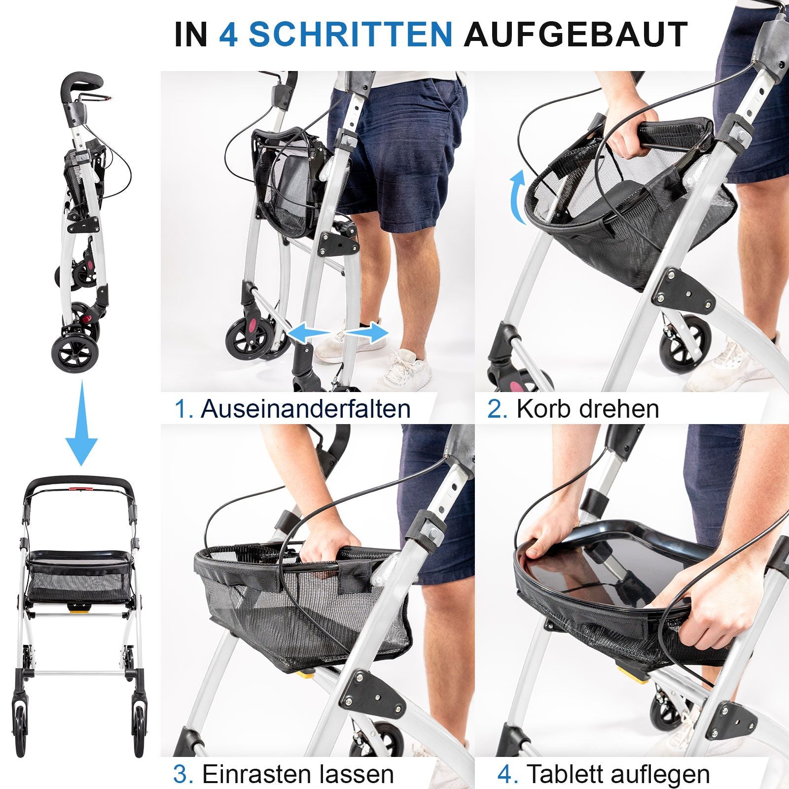 Rollator Casa Soft schmal für Wohnung & Innenbereich